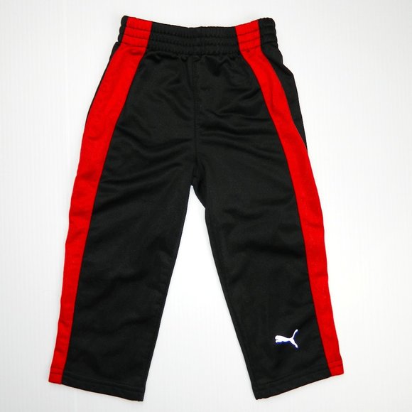 Puma Boys 18 months Black Red Track Pant - Picture 1 of 7